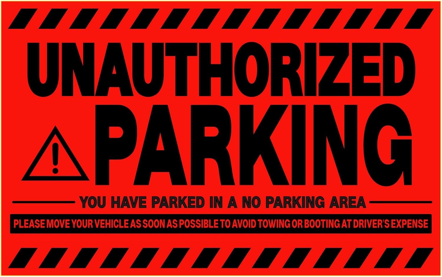 Parking Violation Stickers Hard to Remove, Joyfulmap 100Pcs Super Stick No Parking Stickers for Cars and Trucks, Final Notice Tow Warnings, No Parking Stickers, 20.32X12.7Cm/8X5 In, Red