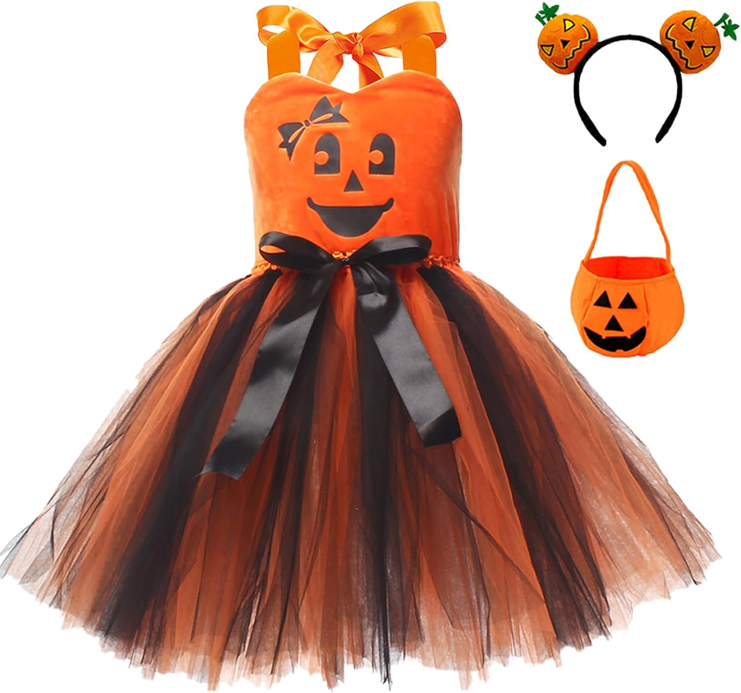 KEOYA Girls Halloween Sleeveless Tutu Dress Pumpkin Spider Tulle Fancy Witch Fairy Dress Party Cosplay Dress up Costume