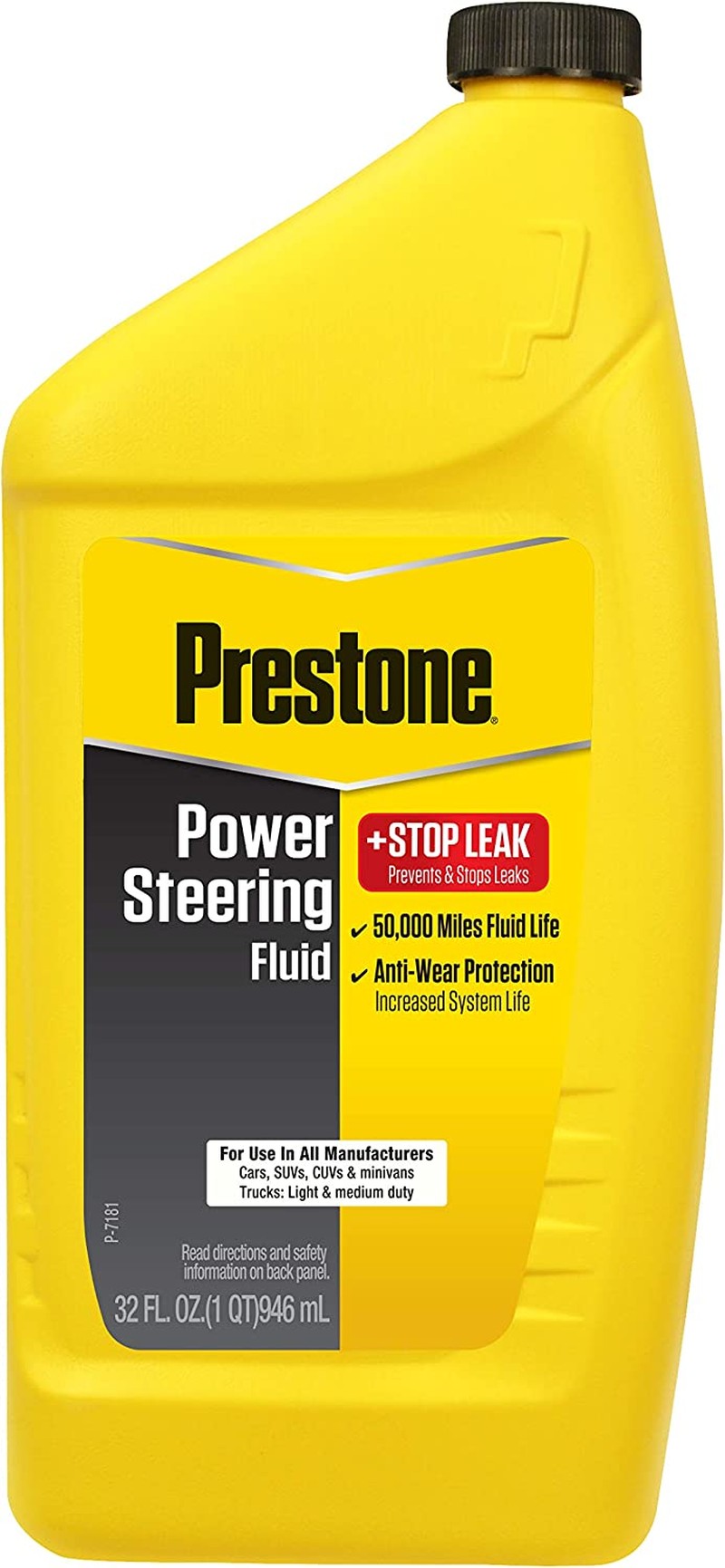 Prestone Power Steering Fluid with Stop Leak 946 Ml Pack of 1