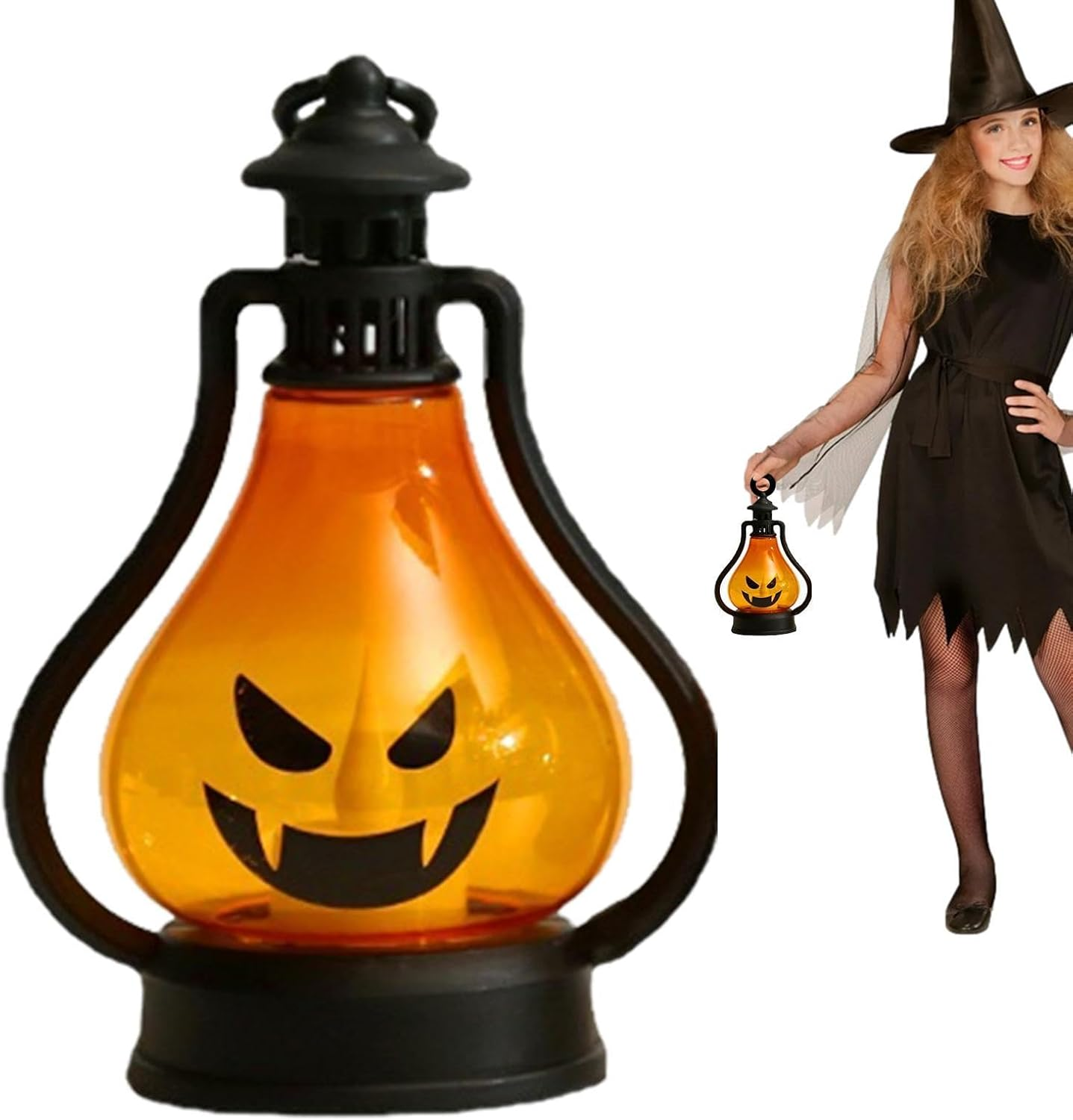 Halloween Pumpkin Lights – Handheld Halloween Porch Decorations – Light up Lantern Pumpkins with Different Emoticons, Flameless Indoor Halloween Decorations Cute for Halloween,