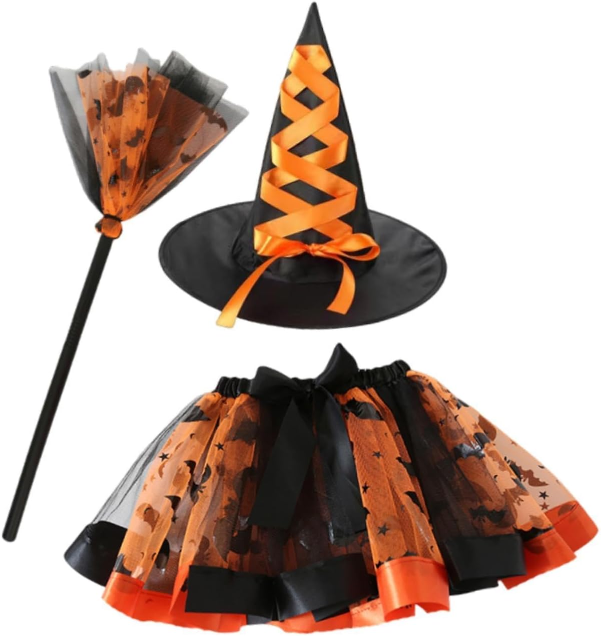 APLVFFZH Girl Witch Costume Dress up for Stage Performance Decorations Holiday, Orange