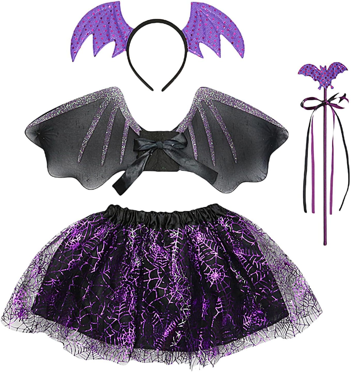 Scyca Bat Girl Costume for Girls – Halloween Dress up Costume | Halloween Costume Dress Up, Cosplay Suit Costume Set for Girls, Costume Tutu Dress