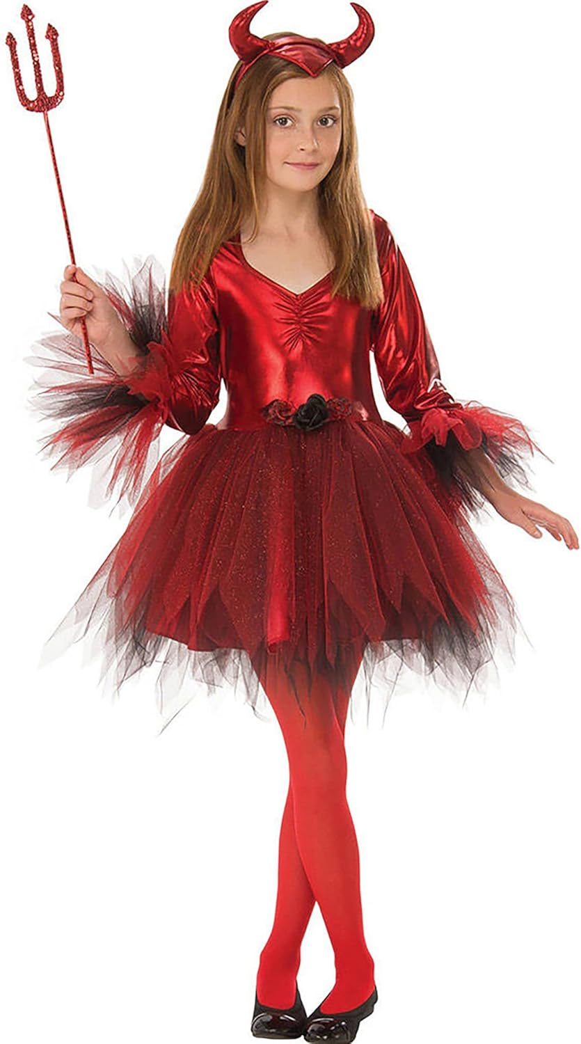 Forum 3015579-10000 DEVIL GIRL Costume, Red, Age 9-10 Years