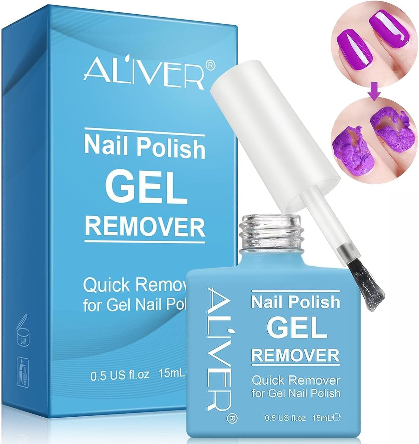 Gel Nail Polish Remover, Gel Polish Remover for Nails – Quickly & Easily Remove Nail Polish within 3-5 Minutes, No Need Tin Foil & Don’T Hurt Nails, Professional Non-Irritating Gel Nail Polish Remover (1PACK)