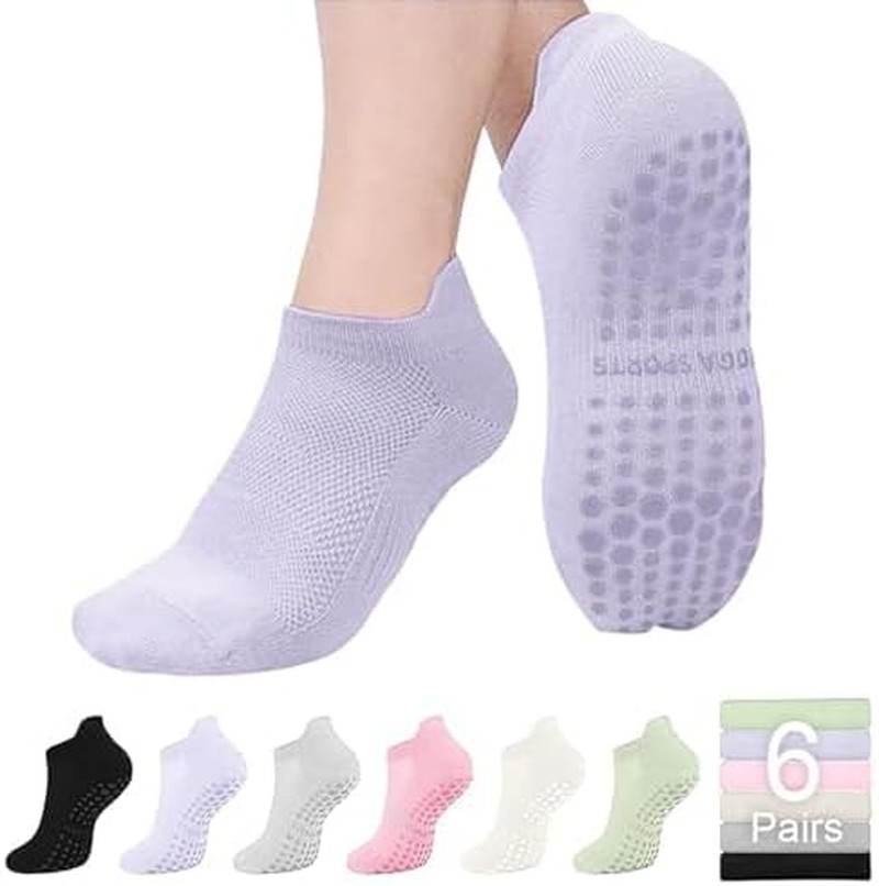 NEDLON Pilates Yoga Grip Socks, Women Non Slip Grip Socks Anti-Slip Pilates Socks with Grip Non Slip Grippy Socks for Hospital