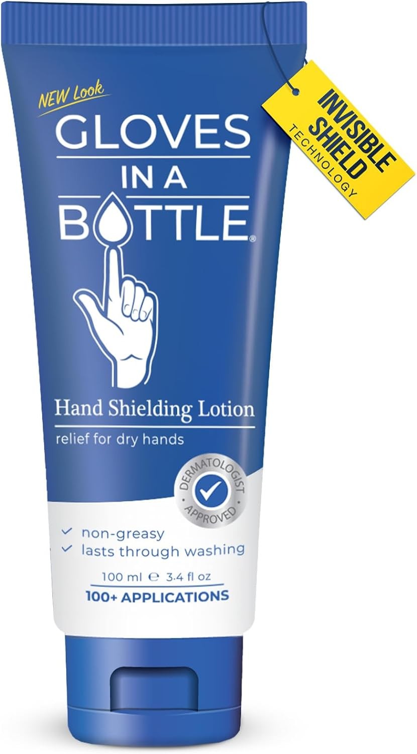 Gloves in a Bottle Shielding Lotion – Great for Dry Itchy Skin! Grease-Less and Fragrance Free! 3.4 Oz Gloves in a Bottle