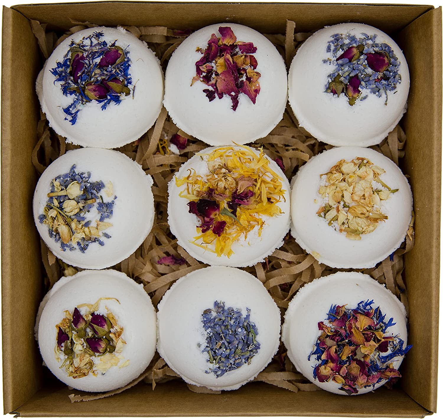 Pangolin House 9 Organic Botanical Bath Bomb Gift Set. Australian Handmade Fizzies for Bubble Bath. Rich in Essential Oil, Shea Butter, Jojoba Oil to Moisturise Dry Skin. Idea for Women.