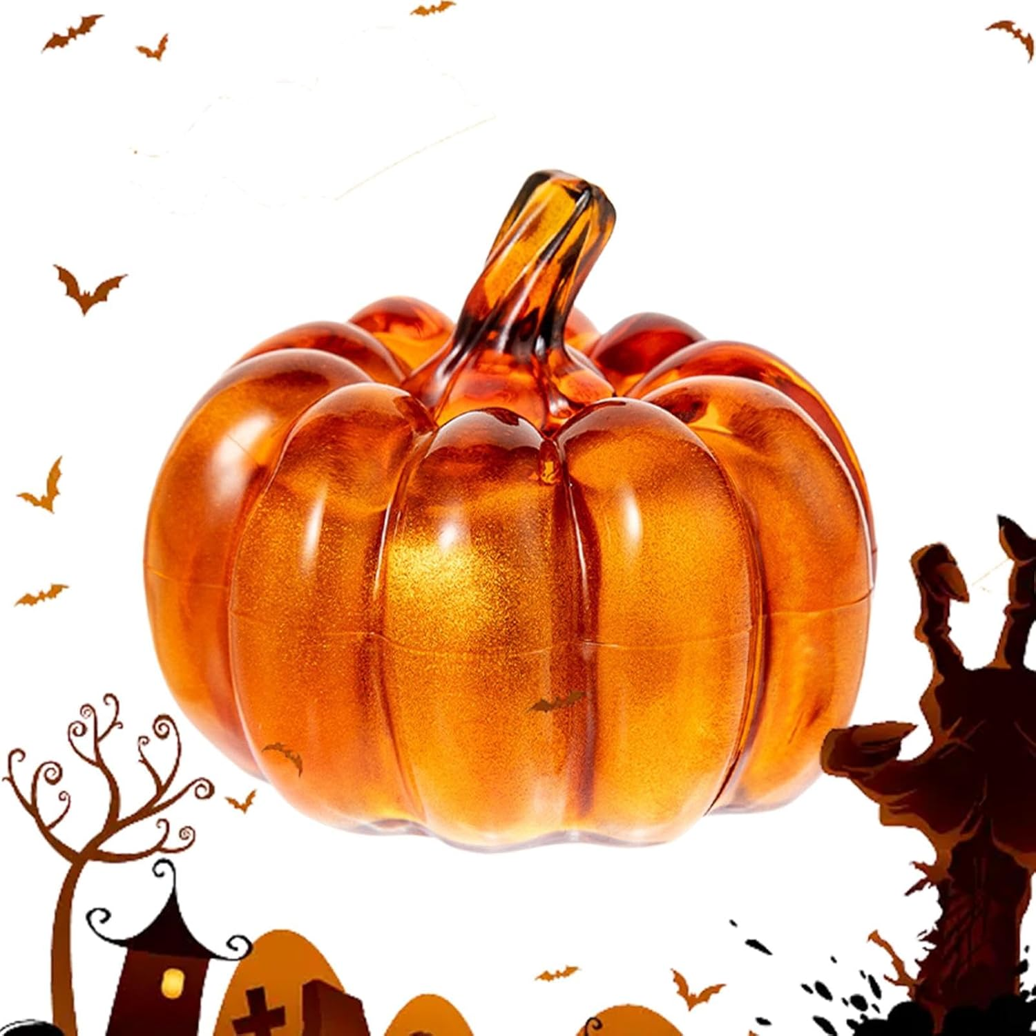 Lighted Halloween Pumpkin – Portable Small Lighted Pumpkins | Multifunctional Halloween Pumpkin Lantern, Outdoor Pumpkin Decor for Halloween Fall Party