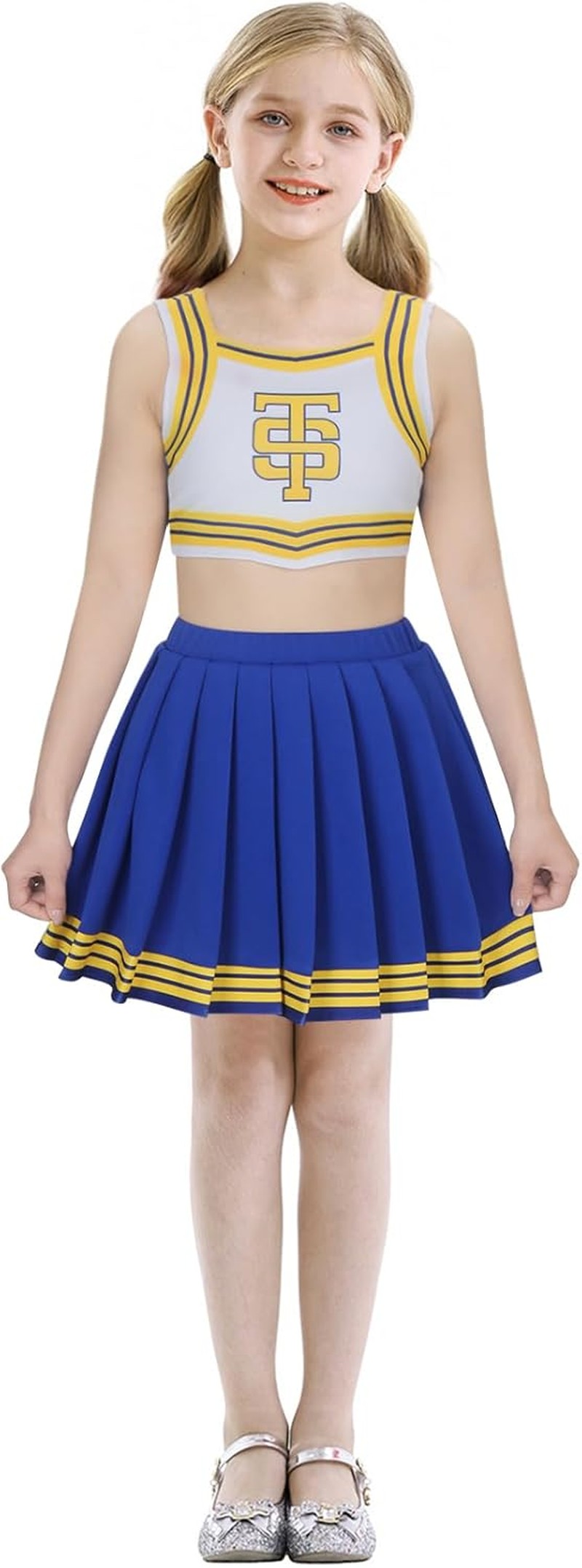 Mokkin Kids Tay Tay Cheerleader Costume Dress Outfit Little Girls Swift Cheerleading Crop Top with Skirt Halloween Uniform