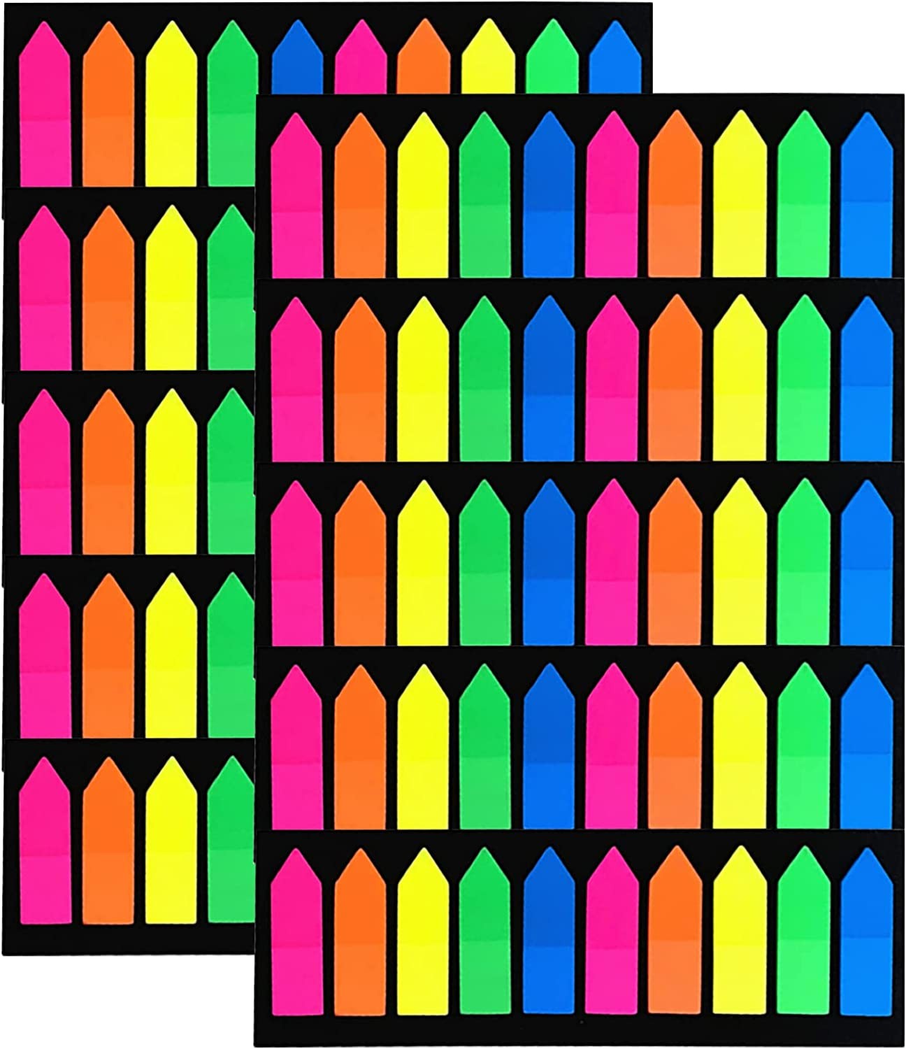 VANRA 2000 Pieces Page Markers Index Tabs Arrow Flags Stickers Colored Sticky Notes Index Labels for Bookmarks, 10 Sets (Arrow Flags, 5 Colors)