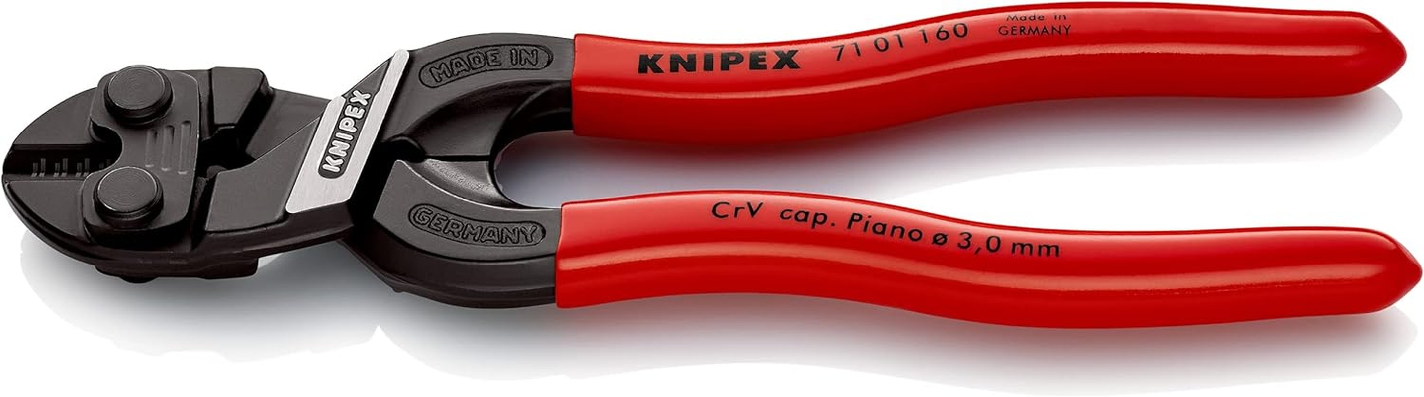 Knipex 71 01 160 Cobolt Compact Bolt Cutter with Plastic Coated Handle, 5.3Mm Diameter Cutting Capacities Soft Wire