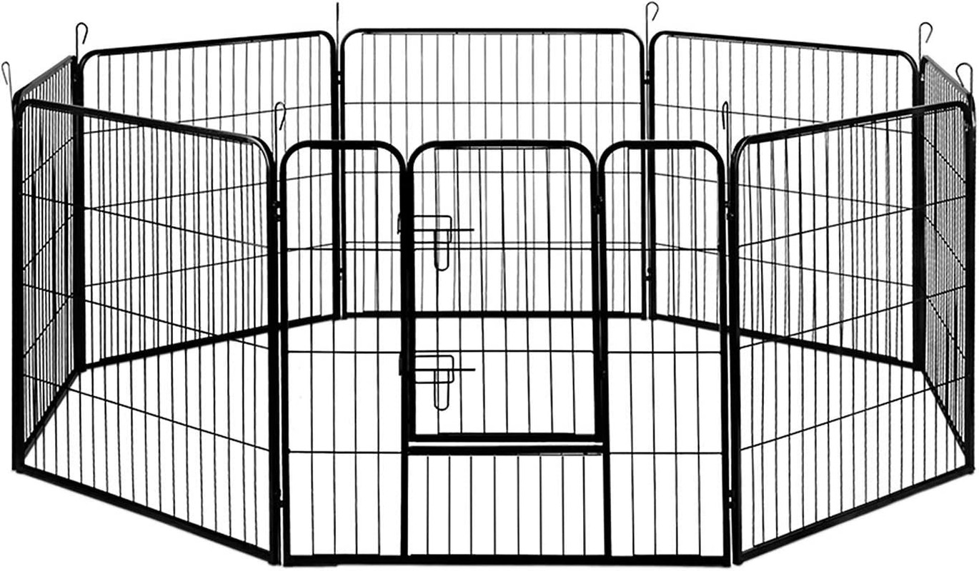 I.Pet 32″ Large 8 Panel Pet Dog Playpens Rabbit Play Pen Fence Cage Puppy Exercise Enclosure Crate Pets Barrier Portable Outdoor Indoor Run Gate Guinea Pig Heavy Kennel