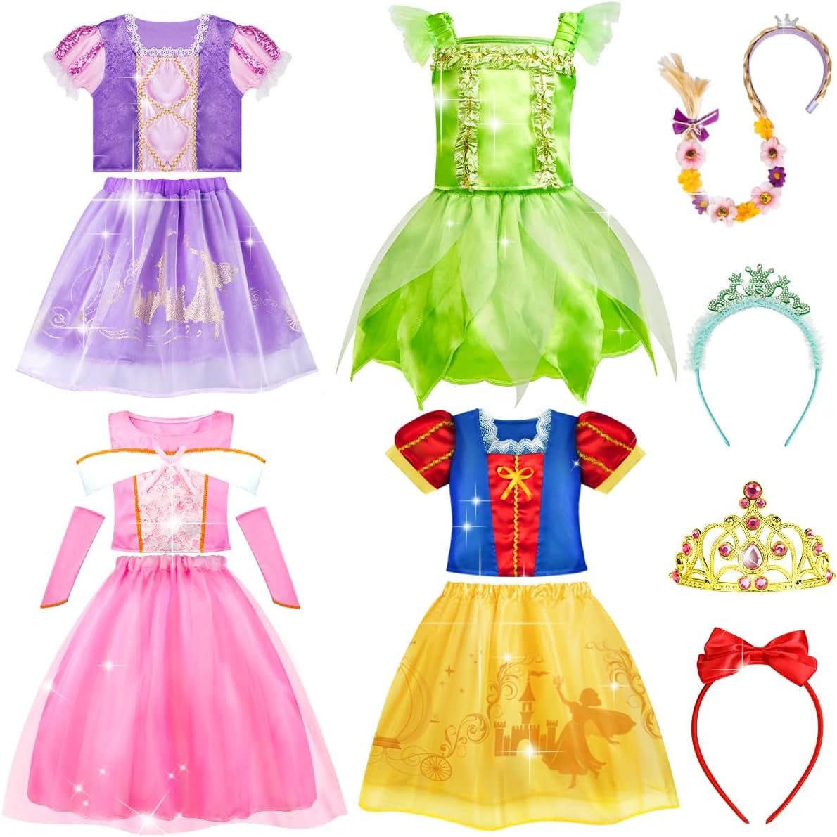 Meland Princess Dress up – Princess Dress for Girls with Princess Toys, Christmas Birthday Gift for Toddler Girls Age 3-8