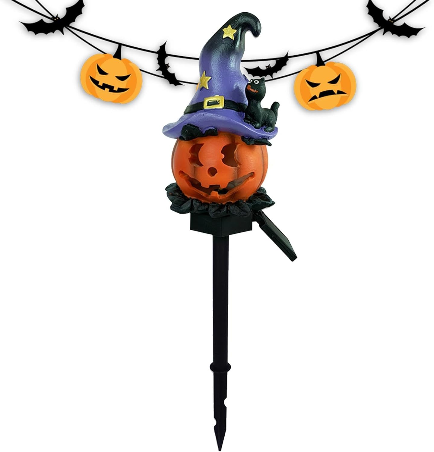 Halloween Pathway Lights, Solar Halloween Lights Orange Pumpkins Path Light Waterproof Pumpkin Stake Lamps, Pumpkin Pathway Lights for Halloween