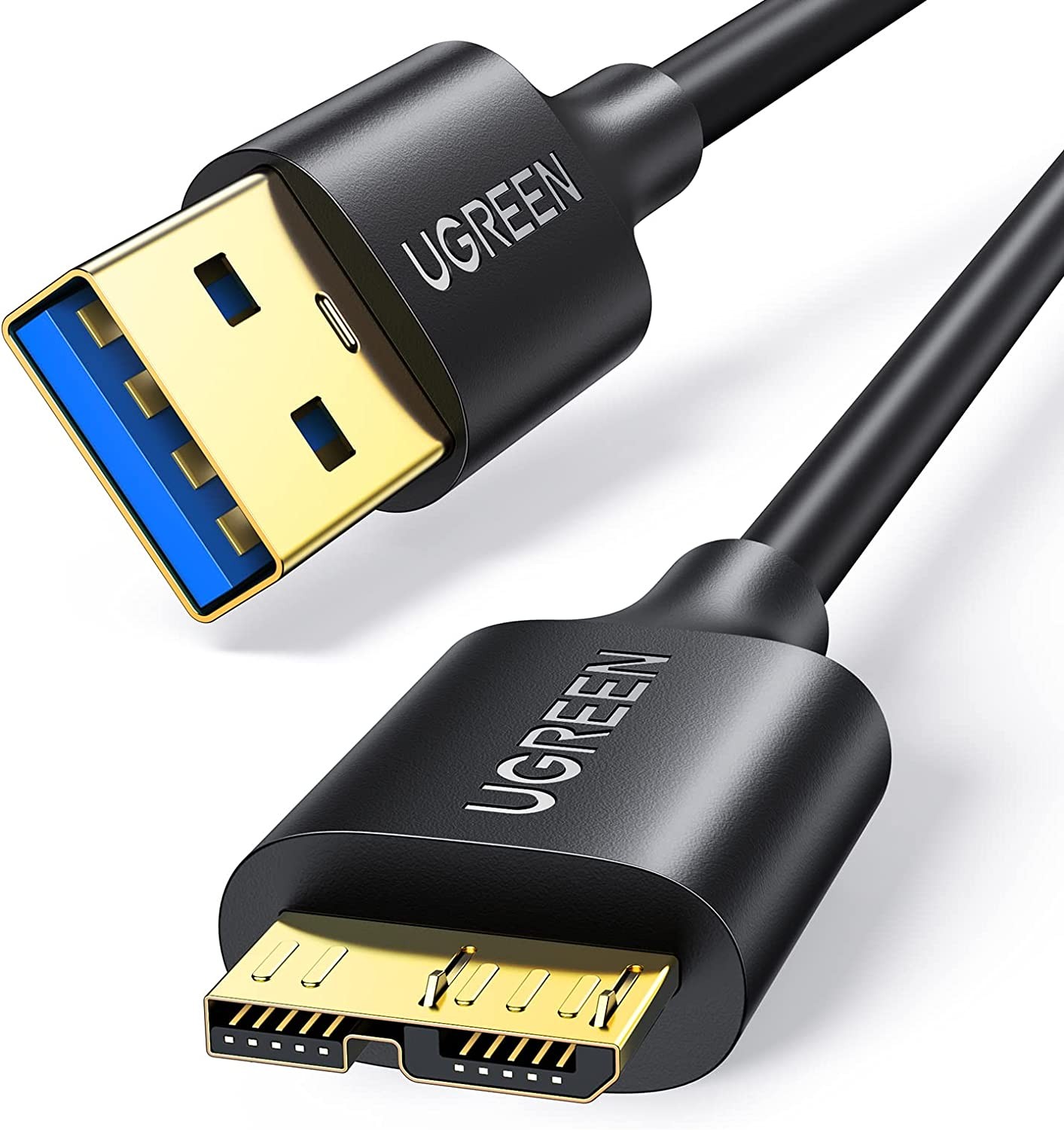 UGREEN Micro USB 3.0 Cable USB Type a to Micro B Male Cord Hard Drive Cable 5Gbps Data Sync and Charging Cable Compatible with Galaxy S5, Note 3, HDD, WD My Passport Drive, WD Elements Drive 0.5M