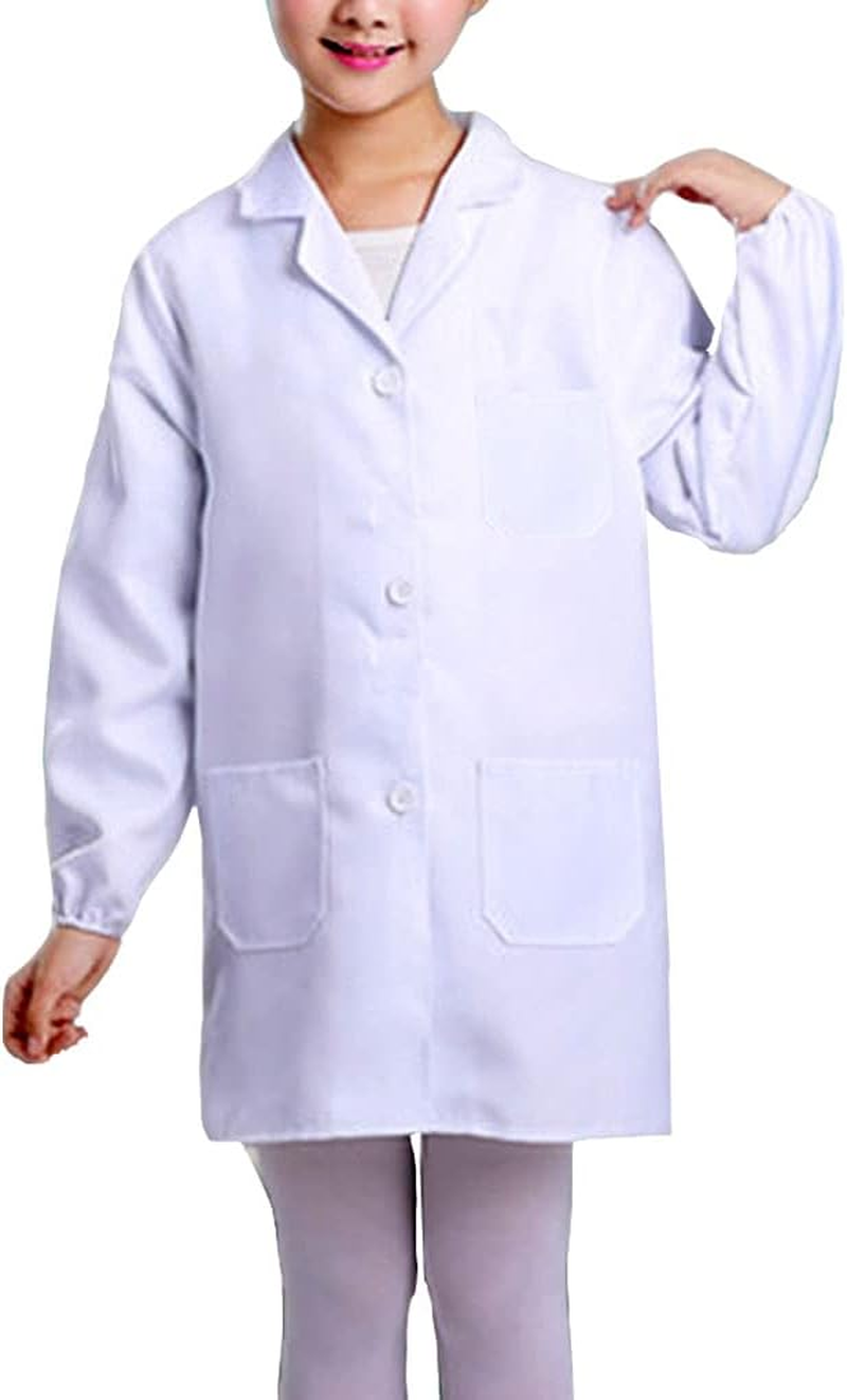 Kids Unisex Child Lab Coat Scientists Role Play Costume Halloween Pretent Dress-Up Set