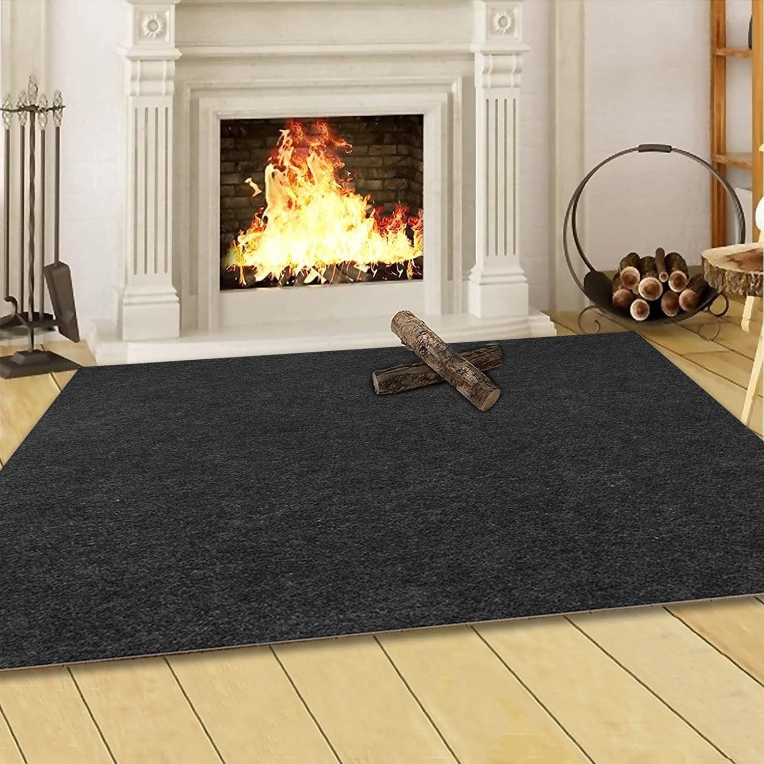 Fireproof Fireplace Hearth Rug Non Slip Protection Mat Flame Resistant Pad for Fireplace, Stove Protection