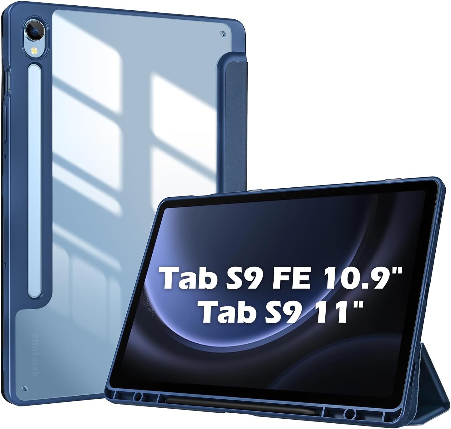 Procase for Galaxy Tab S9 FE 5G 10.9″/ Tab S9 Case 11″ 2023, Slim Stand Hard Back Shell Protective Smart Cover Case for Galaxy Tab S9 FE/S9 Tablet (SM-X510/X710) -Navy