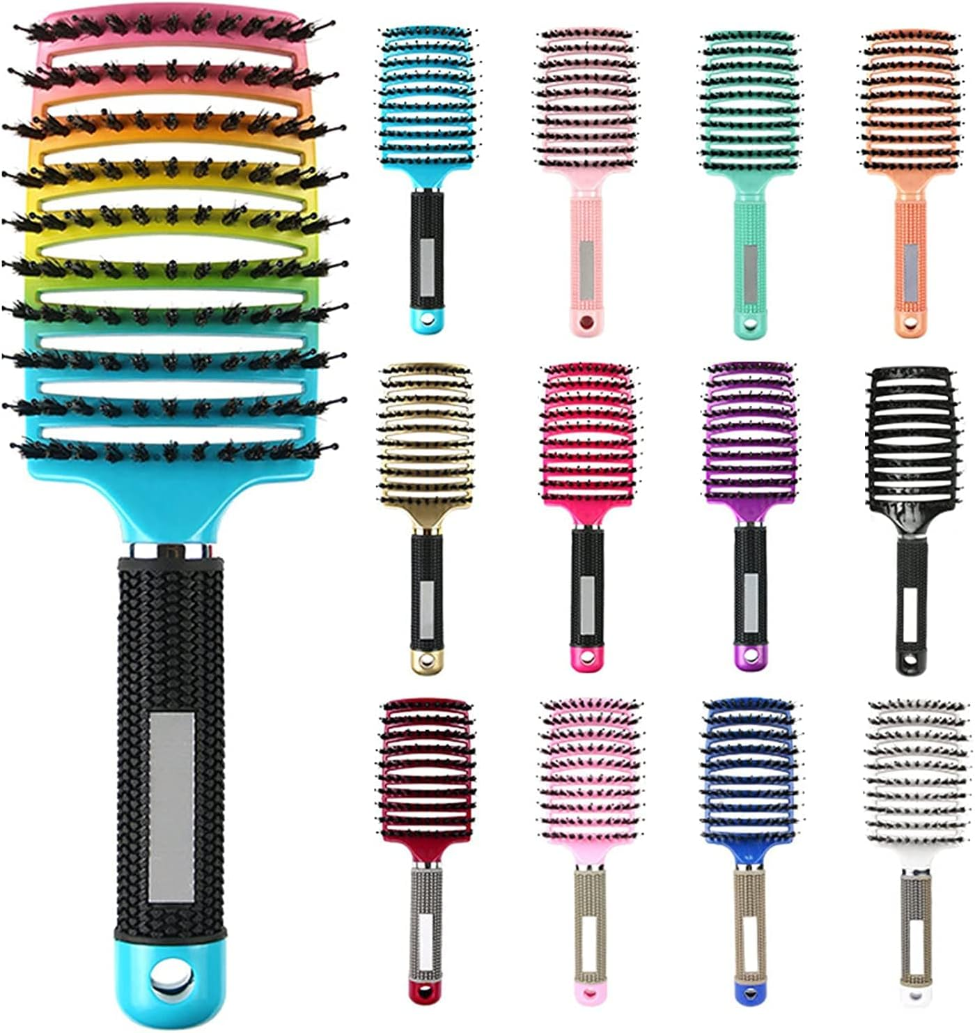 My Sensory Space Detangling Hairbrush, Magical Brush Detangler, Detangler Bristle Nylon Hairbrush, Curved and Vented Detangling Hair Brush (Color : Gradient)