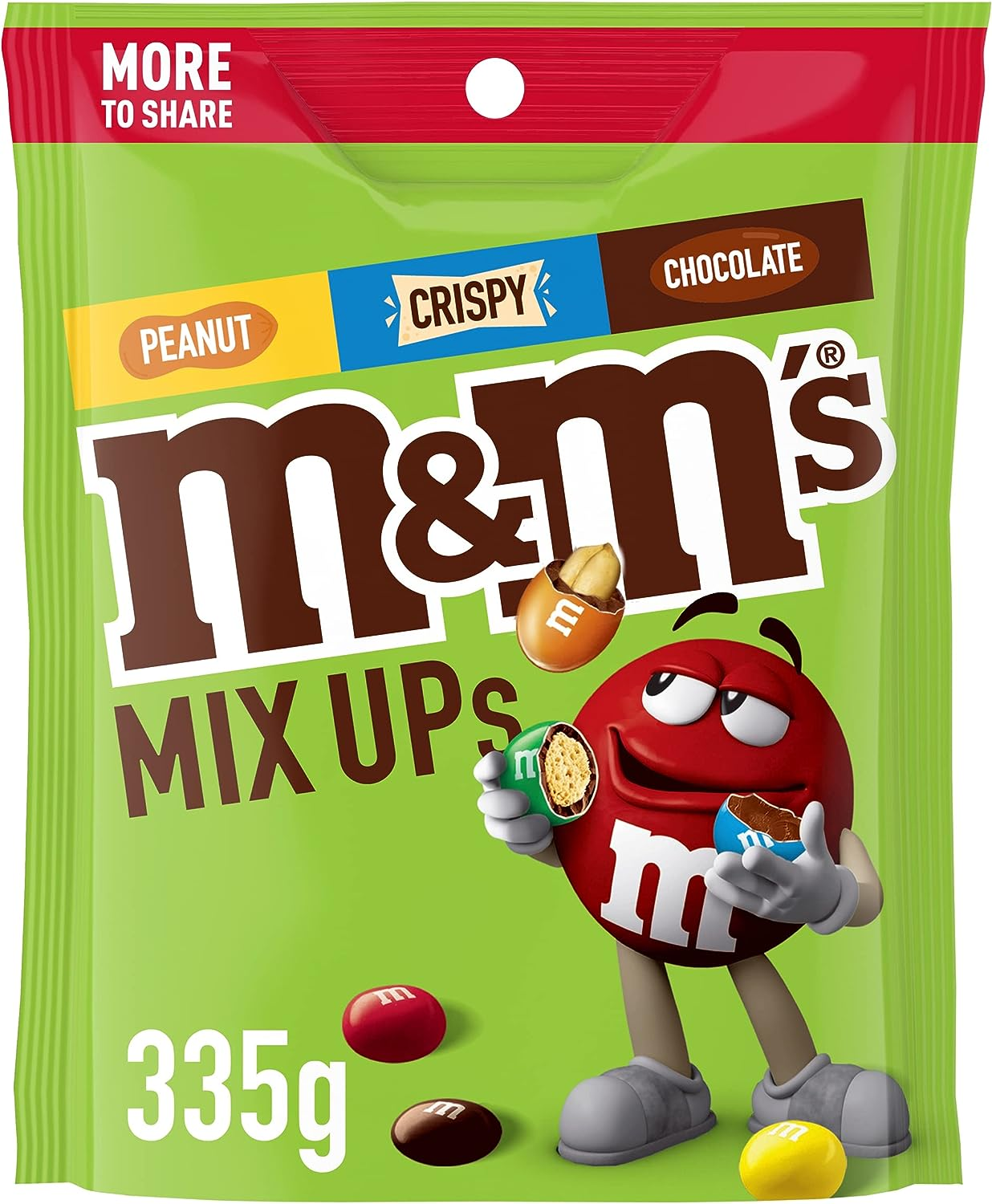 M&M’S Mix Up’S (Milk Chocolate, Peanut, Crispy) Large Bag, 335G