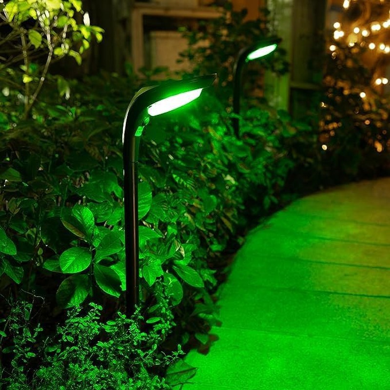 Frafuo 2 PCS Solar Outdoor Lights Bright Pathway Lights Outdoor Waterproof 7 Colors outside Landscape Path Light Halloween Christmas Solar Lights for Yard Garden Walkway Driveway Lighting(Pack of 2)