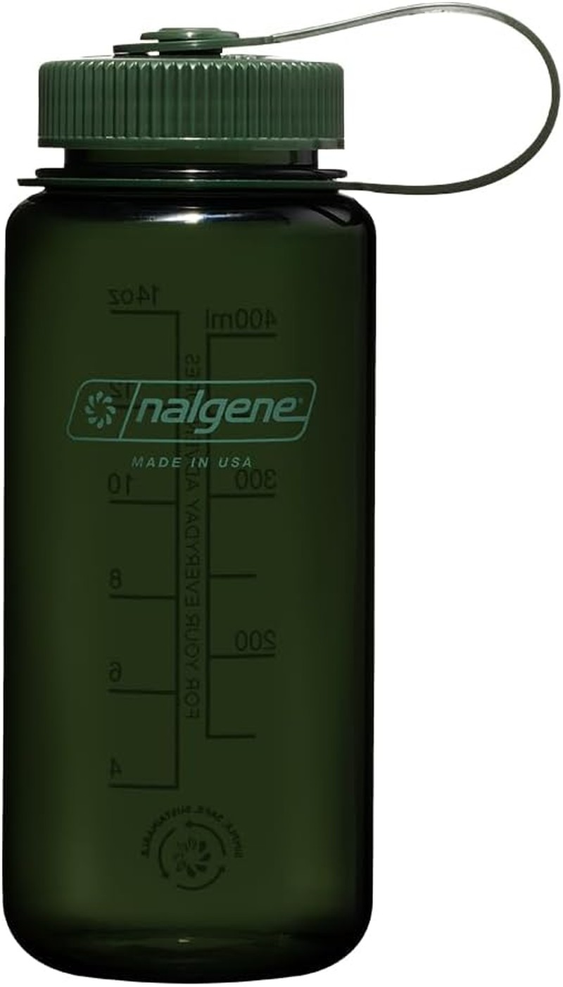 Nalgene Sustain Tritan Bpa-Free Water Bottle Made with Material Derived from 50% Plastic Waste, 16 OZ, Wide Mouth, Jade