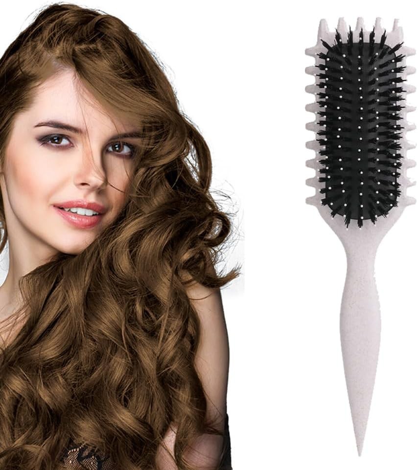 Curly Hair Brush, Curl Comb, Curl Define Styling Brush for Curly Hair, Curly Hair Brush, Curl Define Styling Brush, 2024 New Curly Hair Brush for Detangling for Combing Men and Women (Beige)