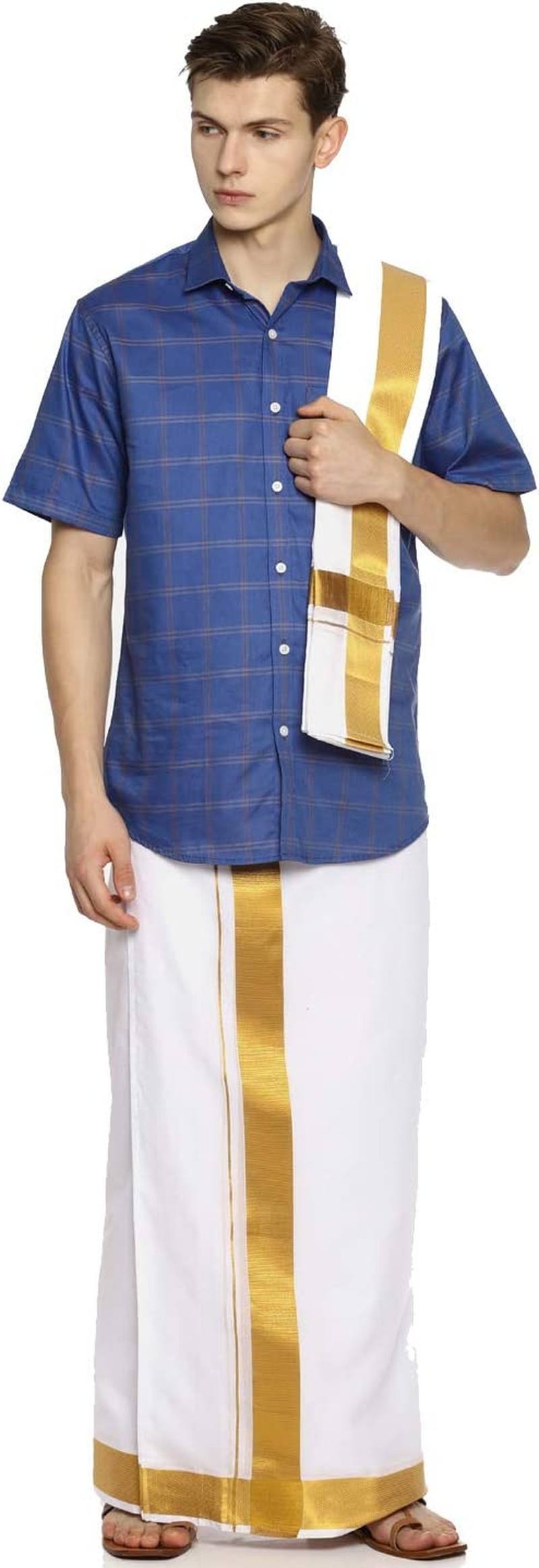 Sethukrishna Men Premium Cotton Readymade Pocket Dothi, Indian Ethnic Wear