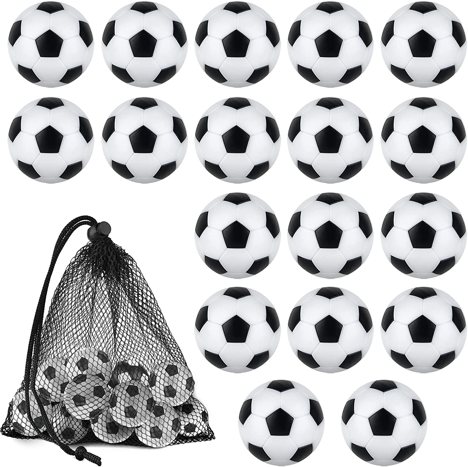 Coopay 18 Pieces 32Mm Foosball Balls Table Football Soccer Replacement Balls Multicolor Official Tabletop Game Balls with a Black Drawstring Bag