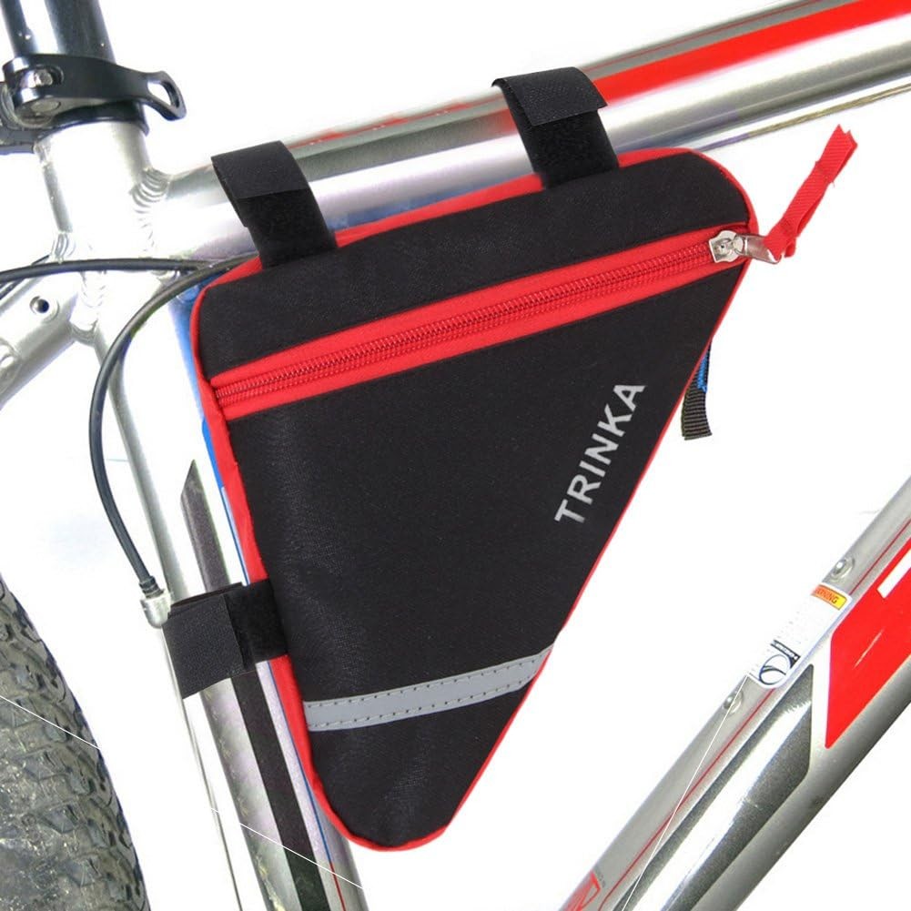 MOOCY Bike Frame Bag，Bike Storage Bag Bicycle Frame Pouch Bag for MTB Road Bike Cycling Bike Accessories(Red)