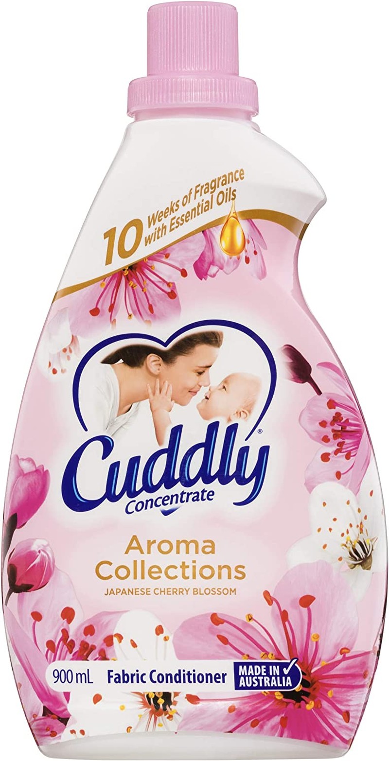 Cuddly Concentrate Aroma Collections Liquid Fabric Softener Conditioner, 900Ml, 36 Washes, Japanese Cherry Blossom