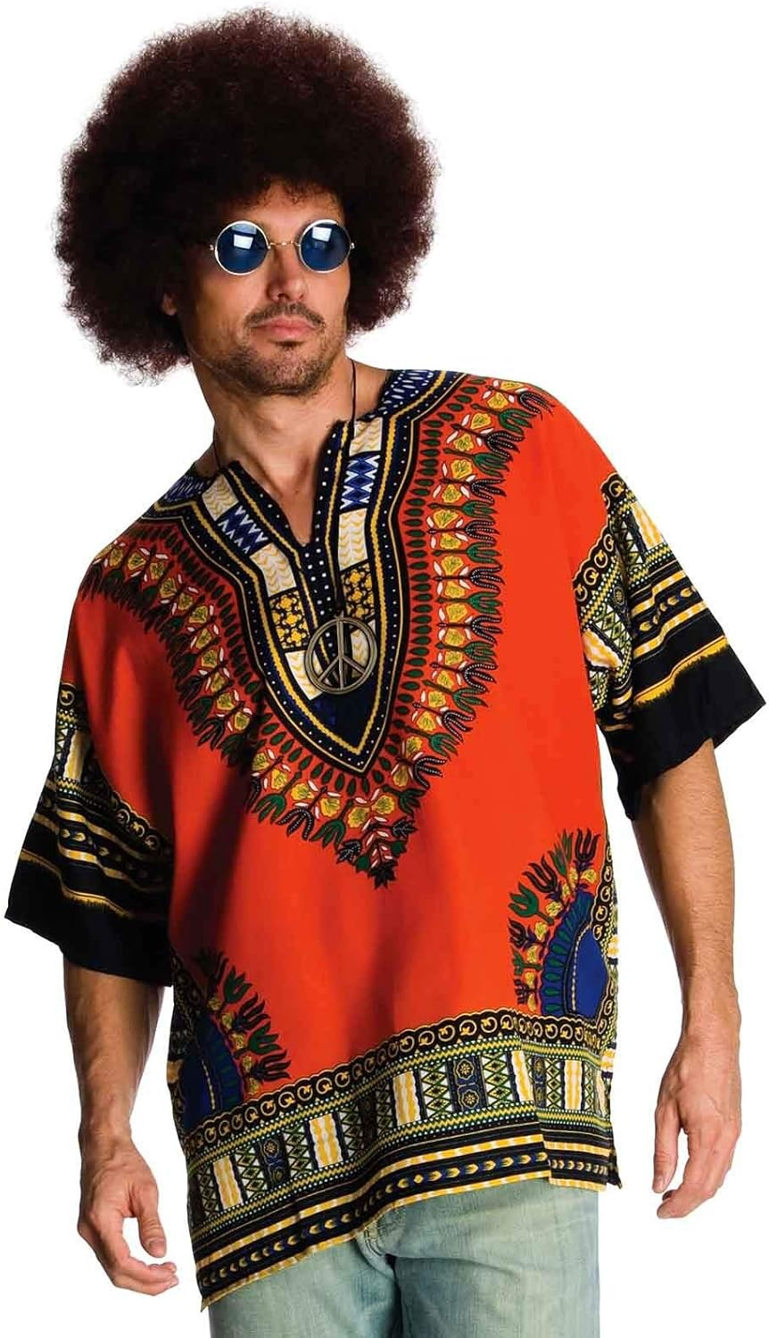 Rubie’S Costume Heroes and Hombres Men’S Hippie Shirt and Wig