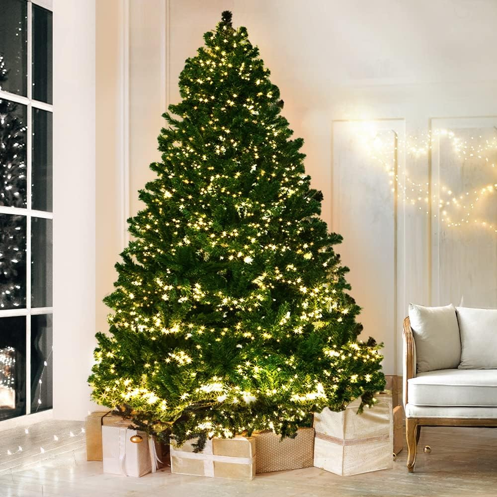 Jingle Jollys Christmas Tree 2.1M Prelit 3000 LED Lights Xmas Trees, Decorations Holiday Party Gift Home Garden Store Decor, 7FT 1250 Tips 8 Light Modes Simple Assembly 210Cm