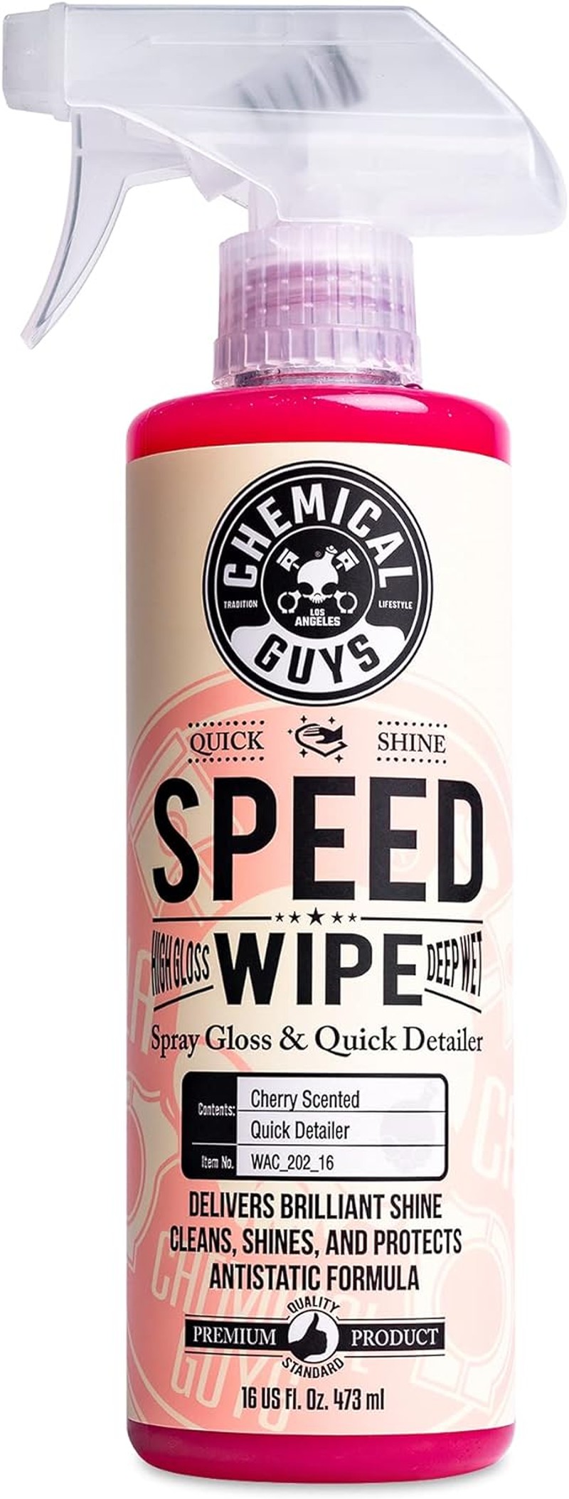 Chemical Guys WAC_202_16 Speed Wipe Quick Detailer, Safe for Cars, Trucks, Suvs, Motorcycles, Rvs & More, 473 Ml, Cherry Scent