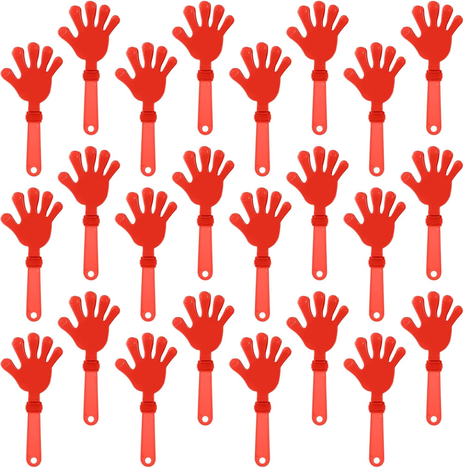 24 Pieces Coral Red Hand Clappers 7.5 Inch Clappers Noisemakers Noise Makers Party Favors Plastic Party Clapper for Sporting Events Cheers Ball Dance Basketball Football Noisemakers （Coral Red）