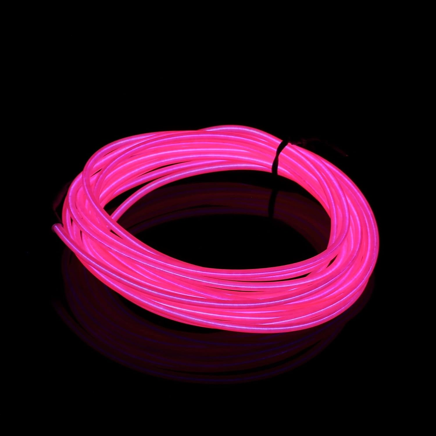 Pink EL Wire Neon Light Strip, 16Ft DIY Flexible Neon EL Wire Sign Costume Light Kit for Halloween Christmas Party Festival Pub Clothing Bike Car Decoration, Glow-In-The-Dark Rope Novelty Lighting