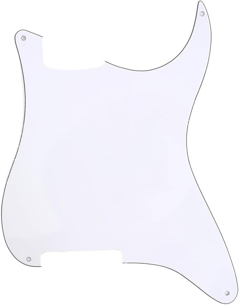 Musiclily 4 Hole Guitar Stratocaster Pickguard Blanks Material for Strat Style Guitar Custom, 3Ply White