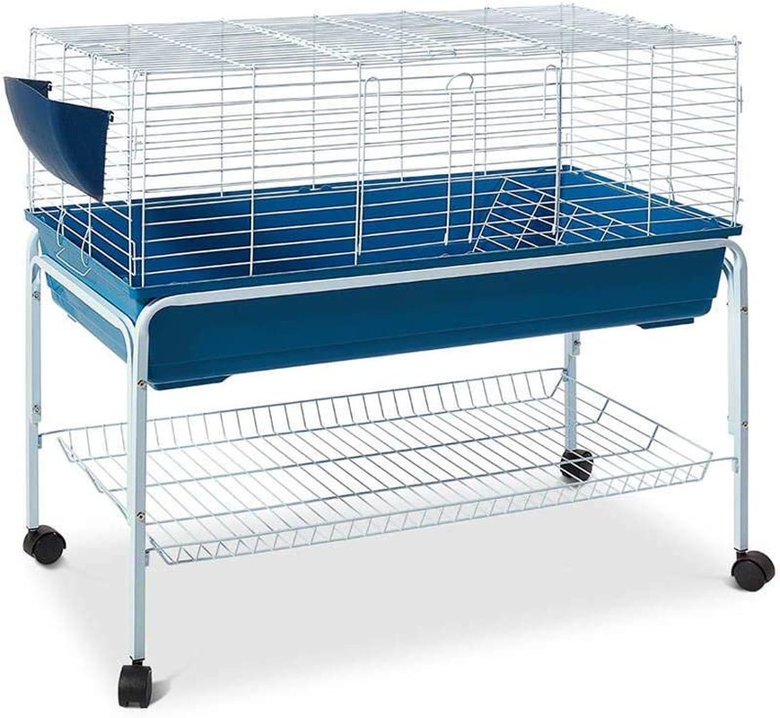 I.Pet Rabbit Hutch Bird Cage Ferret Guinea Pig Rat Bunny Cages Pet Enclosure House Carrier Habitat,Ourdoor Indoor for Small Animals, 106Cm Tall Detachable Bottom Design with Wheeled Stand