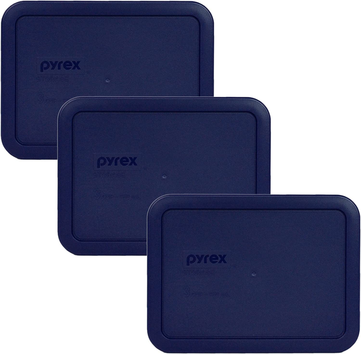 Pyrex 7210-PC Rectangle Dark Blue 3 Cup Storage Lid for Glass Dish (6, Dark Blue)