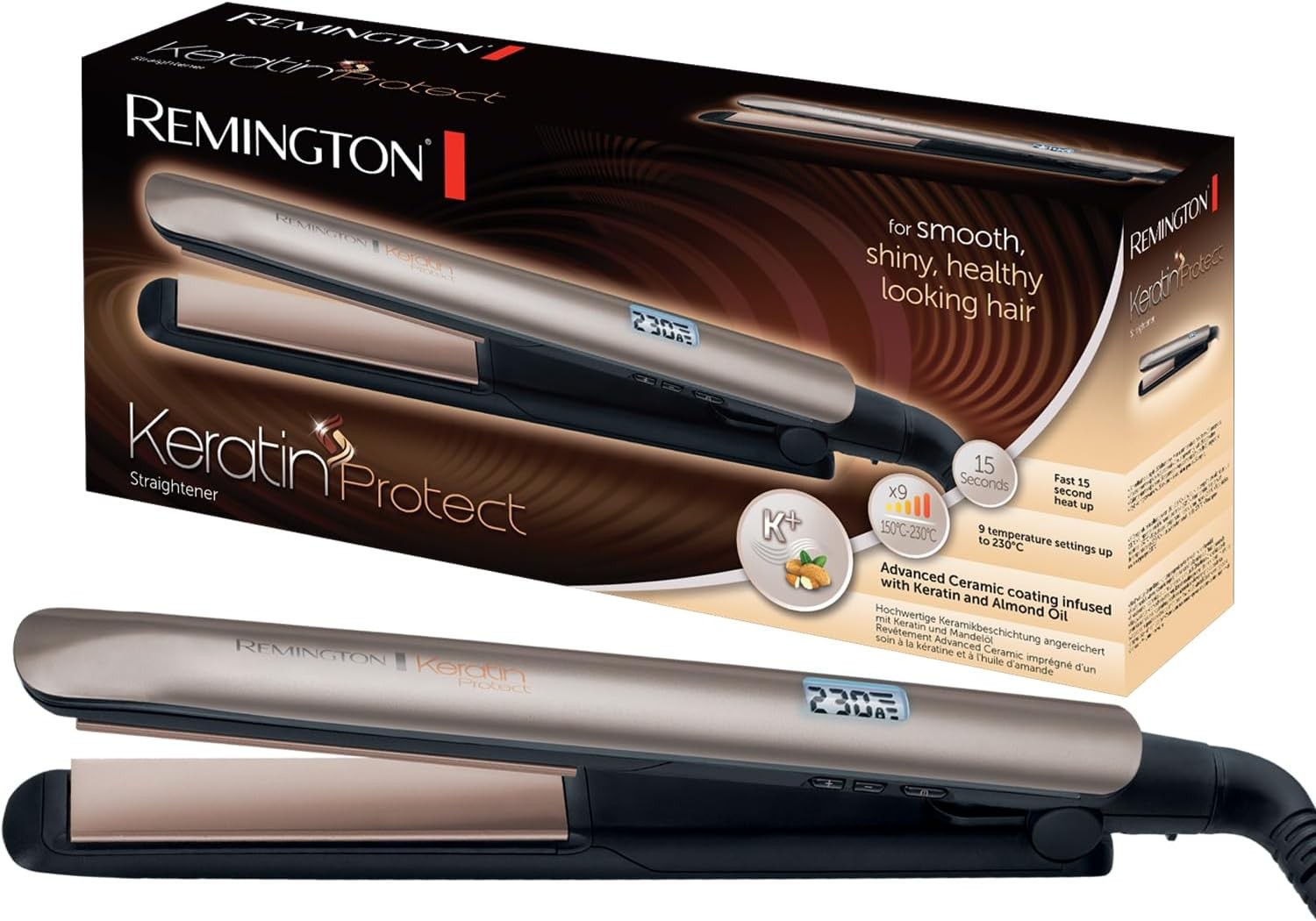 Remington Hair Straightener from Remington Keratin Protect – Channel Gold Brown