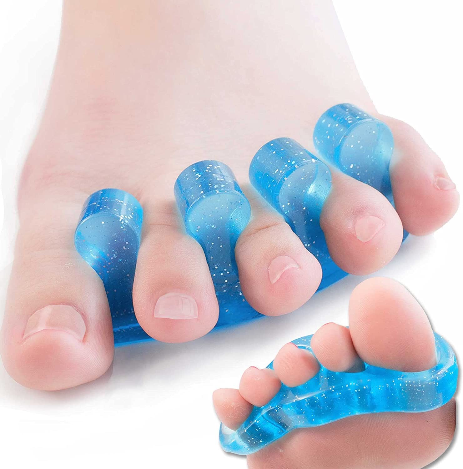 DR JK- Original Toepal: Gel Toe Separators & Toe Spreader (4 Pcs), Fight Bunion, Hammer Toes, Claw Toes, Crooked Toes and More Toe Spacers for Yogis, Dancers and Athletes