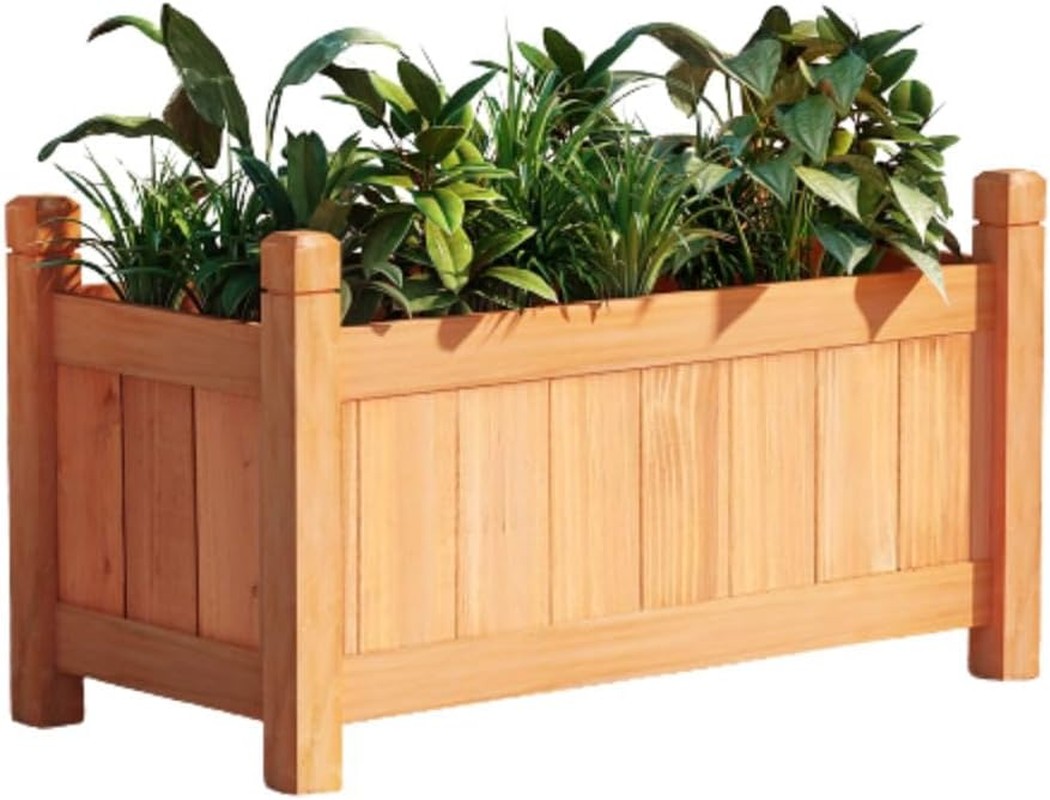 Greenfingers Garden Bed Wooden Planter Box, Gardening Supplies Plant Containers Patio, 60 X 30 X 33Cm Containerized Raised Beds Rectangle for Vegetables Flowers Herbs