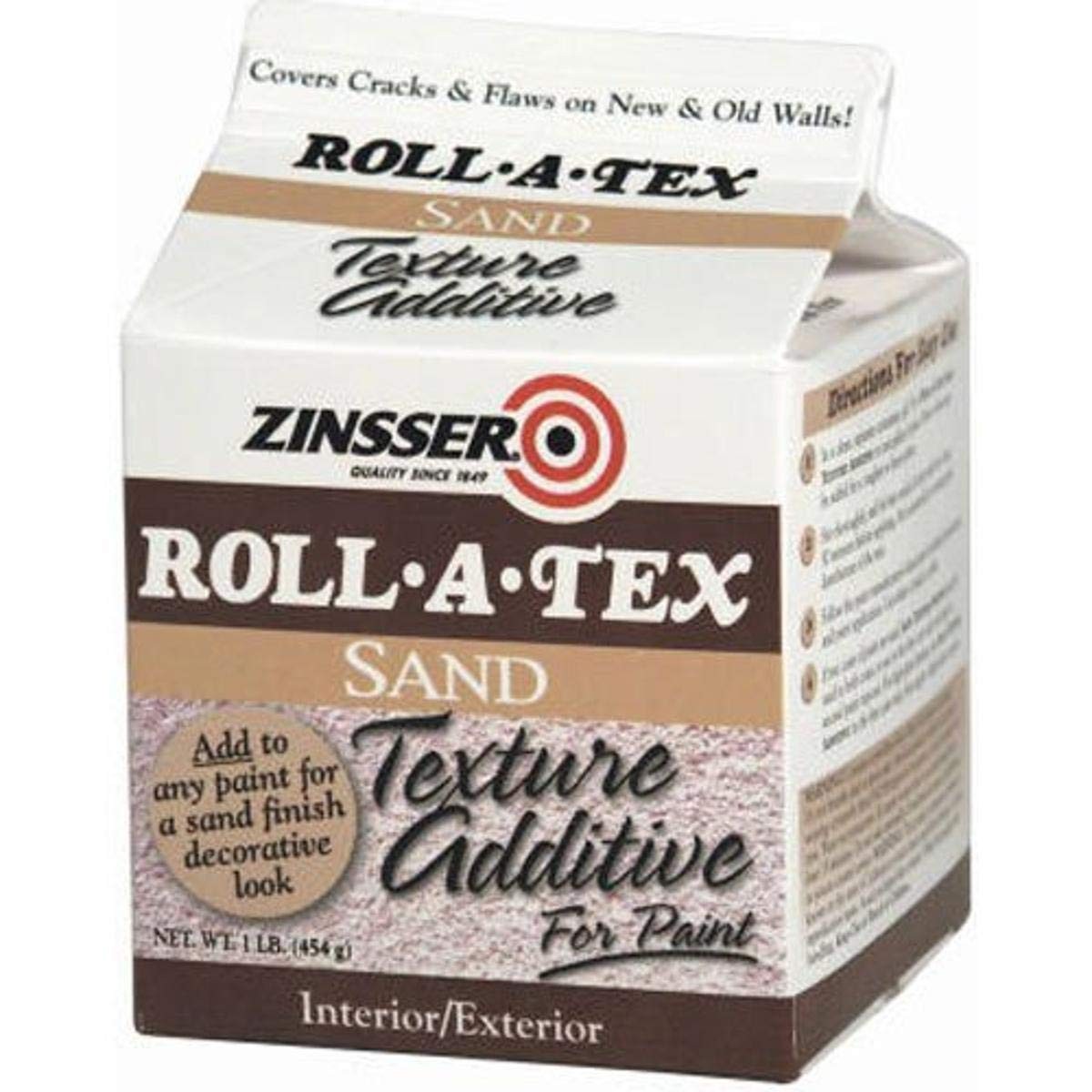 Zinsser Roll-A-Tex Sand Texture Additive for Paint – Fine Volcanic Mineral Compound, Covers Ceiling Cracks, Hides Tape Joints, Durable & Washable Finish for Walls & Ceilings, Interior/Exterior Use