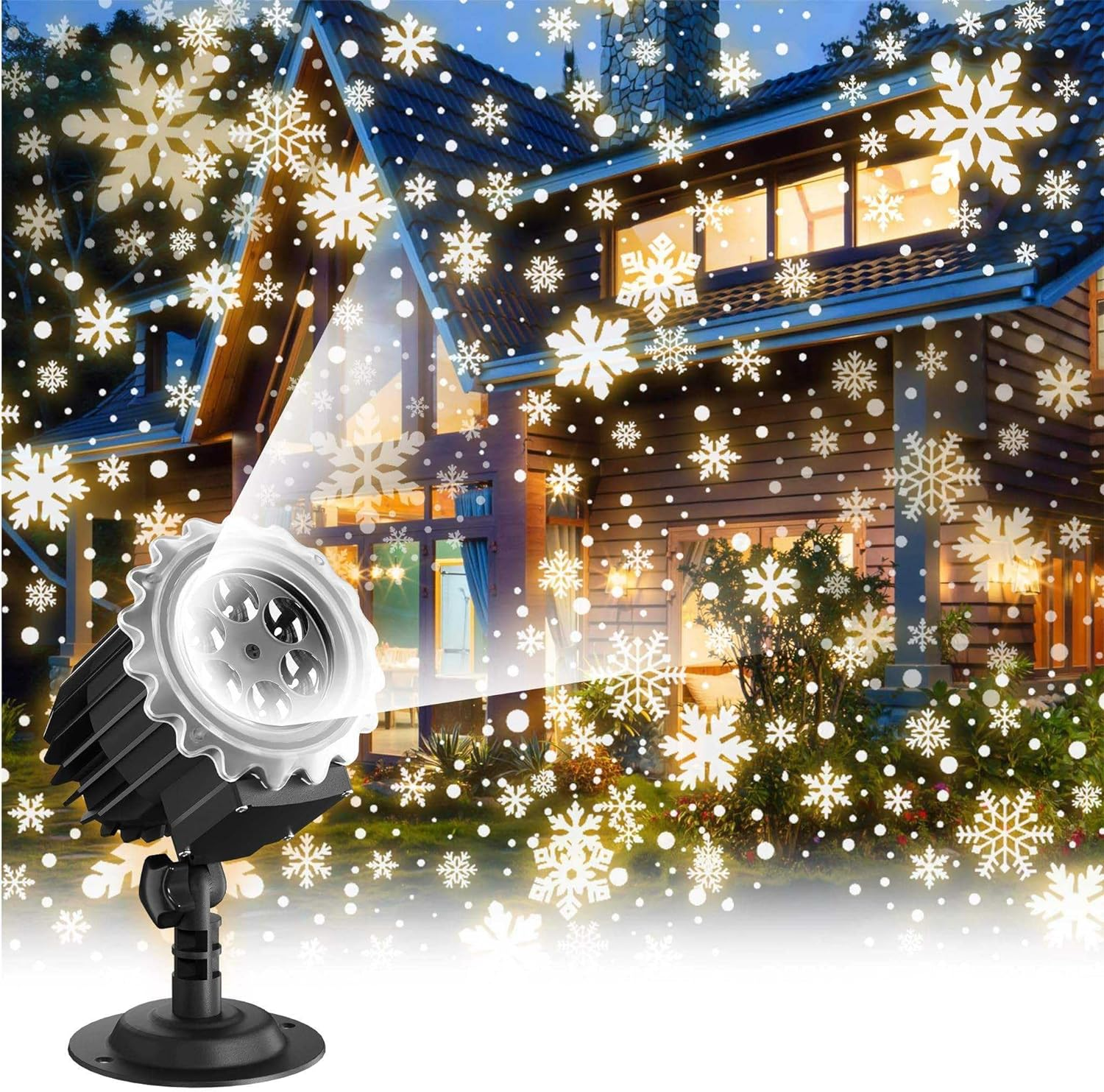 Christmas Projector Lights Outdoor, Snowflake Projector Lights, Waterproof Projection Lights for Xmas Halloween Christmas Decorations, LED Holiday Light Projector for Xmas Holiday, Party, Wedding