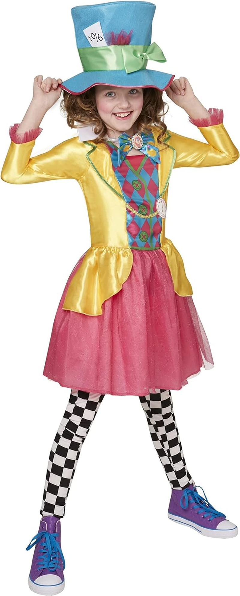 Rubie’S Official Girl’S Disney Alice in Wonderland Mad Hatter Costume – 9-10 Years,Yellow