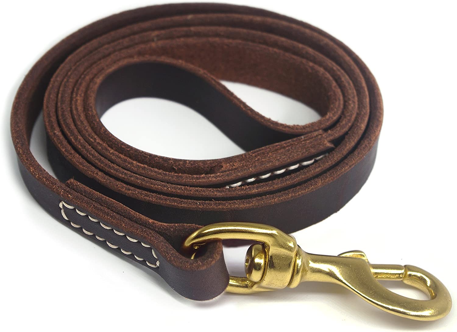 YOOGAO Pet Dog Leash Genuine Leather Training Leash. 4/6 Ft Length X 3/5 Inch Width for Medium and Large Dogs (4 Feet)