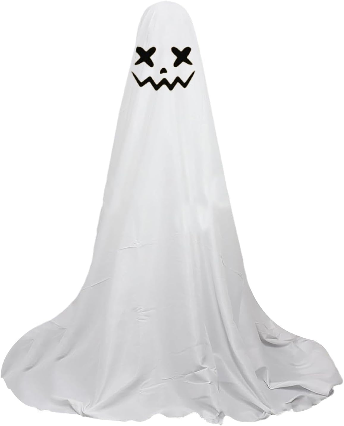 Ghost Decorations outside – Big Spooky Ghost Halloween Decor,White Cloth Ghost Porch Ornament for Home with LED String Lights