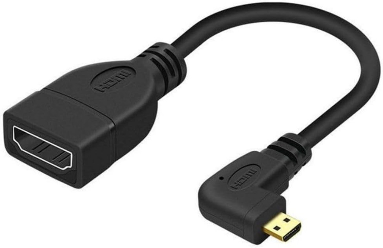 CY Left Angled 90 Degree Micro HDMI Male to HDMI Female Adapter 4K Cable 10Cm