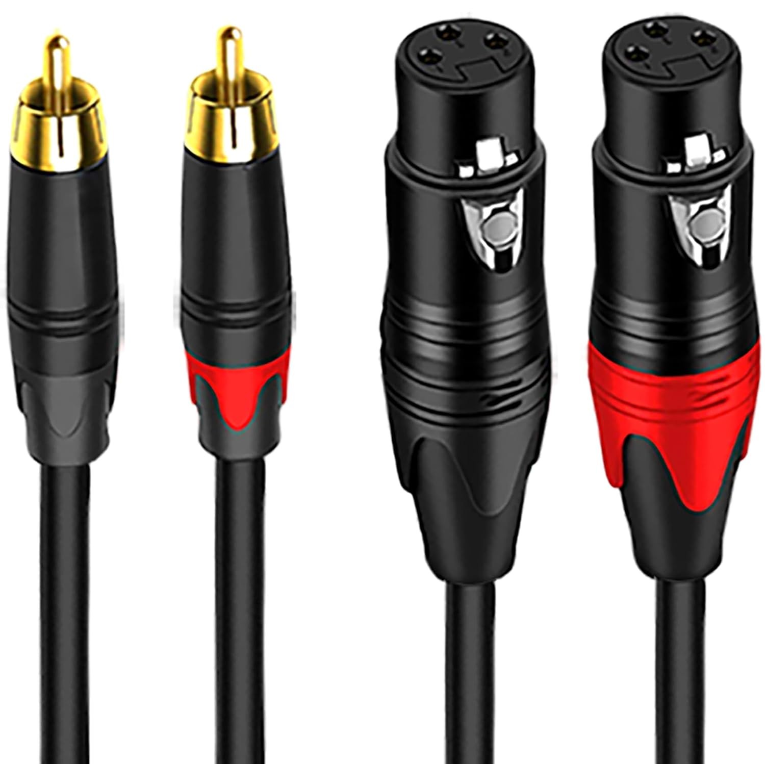 Tunghey Dual 2 XLR Female to Dual 2 RCA Male Cable, 2-XLR to 2-RCA Female to Male Plug for Home Theater Mixers Amplifiers Hi-Fi Systems Microphone (0.3M)