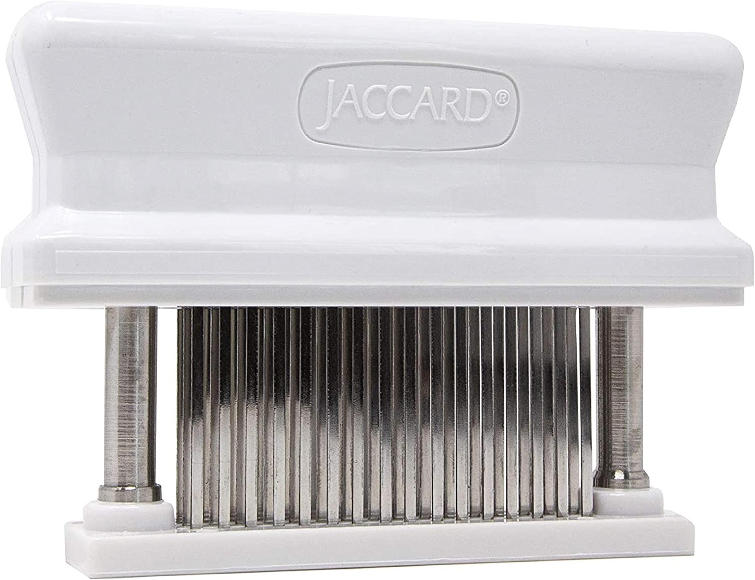 Jaccard 48-Blade Meat Tenderizer, Original Super 3 Meat Tenderizer, Durable Meat Tenderizer with Stainless Steel Razor-Sharp Knives, 4″ X 1.5″ X 5.75″, White